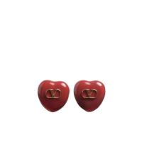 华伦天奴(Valentino)心形耳饰黄铜材质夹扣设计女士饰品浪漫可爱