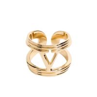 华伦天奴(Valentino)女款镂空设计V字母金属戒指时尚个性耳饰潮流