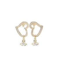 薇薇安威斯特伍德(VIVIENNE WESTWOOD)爱心徽标黄铜耳饰女款饰品