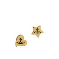 薇薇安威斯特伍德(VIVIENNE WESTWOOD)心形五角星徽标耳饰黄铜配