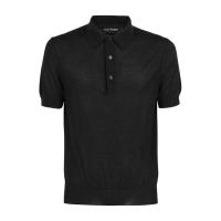 男士短袖POLO衫羊绒真丝舒适透气纽扣开合款