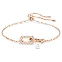 Swarovski/施华洛世奇女士玫瑰金镀层水钻珍珠可调节手链白钻潮流