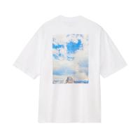 THE NORTH FACE/北面宽松短袖T恤男有机棉Yosemite风景UV防晒白