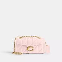 蔻驰(COACH)女士斜挎包经典复古时尚百搭皮革拼接精致雕花包