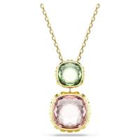 Swarovski女锁骨链多彩可翻转项链金色镀层搭配水晶吊坠 送女友520礼物