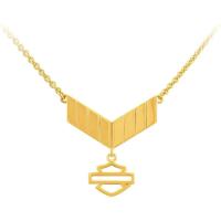 Harley Davidson哈雷大卫森女款立体徽章金镀项链可调节英寸施华洛世奇同厂工艺