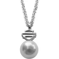 Harley Davidson女款银母贝吊坠项链 可调节链条优雅饰品