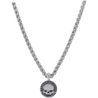 Harley Davidson哈雷风格钢制骷髅项链男款英寸休闲潮男饰品