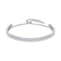 Swarovski闪耀水晶滑动手链百搭女士 adjustable 设计多彩金属混搭