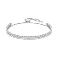 Swarovski闪耀水晶滑动手链百搭女士 adjustable 设计多彩金属混搭