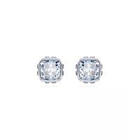 Swarovski女士四方切割水晶耳钉闪耀生日石灵感耳饰优雅时尚礼物