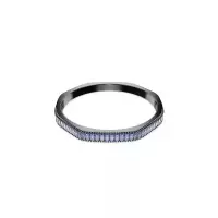 Swarovski施华洛世奇女款蓝色方形切割水晶镀黑钌手链 时尚优雅可