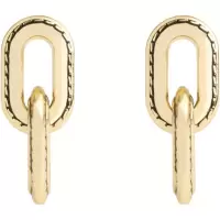 COACH女士日常佩戴钛合金 hypo 耳钉 活力链式设计轻奢感椭圆耳饰