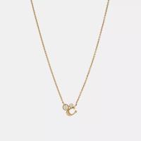 COACH女士可调节链长水晶簇项链小巧精致百搭饰品