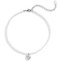 COACH精致珍珠链心形吊坠项链可调节爪扣女士时尚百搭配饰