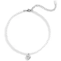 COACH精致珍珠链心形吊坠项链可调节爪扣女士时尚百搭配饰