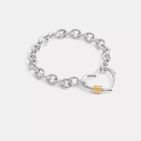 COACH女士实用潮酷心形搭扣手链简约百搭配饰礼物