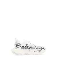 巴黎世家(Balenciaga)女款低帮撞色复古休闲跑步鞋 魔术贴圆头做旧