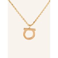 Ferragamo女士光泽金属链条可调节GANCIO风格吊坠项链意大利工艺珠宝盒配送