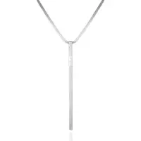 GUESS女士百搭蛇链水晶银色项链金属感吊坠多功能日常通勤晚宴饰品