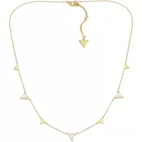 盖尔斯(GUESS)Eco友好多边形水晶项链女士现代时尚环保金属链条三角吊坠