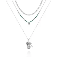 盖尔斯(GUESS)项链金属层叠吊坠女简约百搭日常轻奢饰品