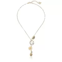 盖尔斯(GUESS)女式Y型金链多吊坠日常优雅项链16英寸