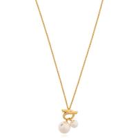 Salvatore Ferragamo优雅珍珠吊坠项链 女士调节链长精致配饰 经典魅力