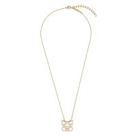 Salvatore Ferragamo水晶镶嵌黄铜吊坠项链 女士饰品轻奢时尚锁骨链