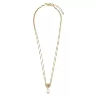 Salvatore Ferragamo菲拉格慕女士黄铜珍珠项链