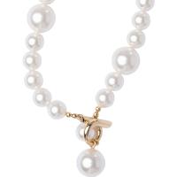 Salvatore Ferragamo女士水波链黄铜贝珠项链 七夕情人节礼物