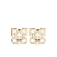 Salvatore Ferragamo女士黄铜四叶幸运挂钩耳饰简约百搭 clipon 设计无耳洞通用