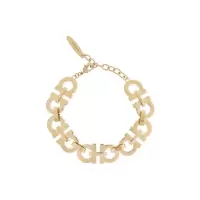 Salvatore Ferragamo几何金属链条女士手链可调节扣时尚百搭配饰高定风格