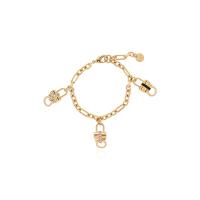 Salvatore Ferragamo精致时尚锁链手链金色玻璃点缀轻奢女款