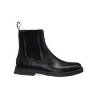 Hugo boss圆头切尔西靴弹性拼接后跟徽标休闲男鞋