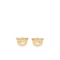 Salvatore Ferragamo新款耳饰女士镶嵌耳饰推回式封口时尚配饰优雅典雅 520礼物