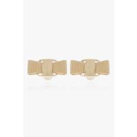 Salvatore Ferragamo时尚金色蝴蝶结耳环 优雅气质女款耳饰饰品配件
