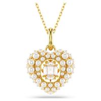 Swarovski Idyllia系列心形吊坠 金色镀层设计 镶嵌水晶珍珠 时尚女性项链
