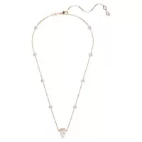 Swarovski女士玫瑰金龙凤吊坠项链水晶珍珠锁骨链可调节长度送礼