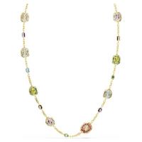 Swarovski女款镀金锁骨链多层叠搭人造水晶项链时尚彩色珠宝饰品