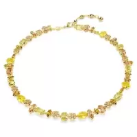 Swarovski闪耀水晶金 tone 吊坠项链女士日常佩戴多功能调节链