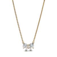 Pandora K金镀层女士时尚百搭链条项链小巧精致锁骨链