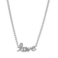 Pandora LOVE字母设计经典款长款项链女款时尚百搭配饰日常精致珠宝