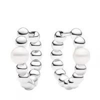 pandora银镀 sterling耳钉淡水珍珠女款经典气质耳饰