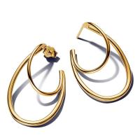 Pandora镀双环耳饰精致优雅女式时尚饰品