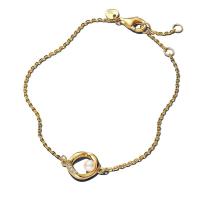Pandora 手链K镀黄金圆润珍珠轻奢女锁骨链防褪色金属合金