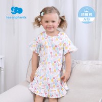 丽婴房童装女童裙子家居纯棉睡裙空调裙夏季水果印图全棉连衣裙