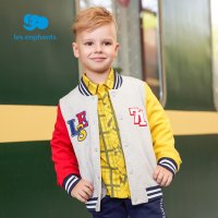 丽婴房童装男宝宝时尚休闲棒球衫男童秋装撞色拼接运动外套新