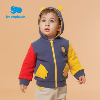 丽婴房童装婴儿小熊造型外套秋装男女宝宝新款撞色连帽拉链衫