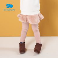 丽婴房童装女童加绒裙裤冬装新款小公主法兰绒拼接不倒绒长裤